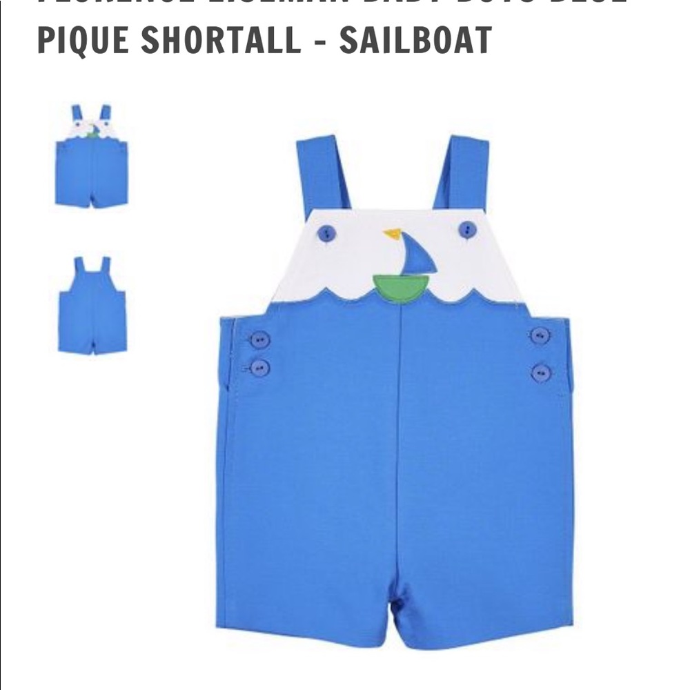 FLORENCE EISEMAN PIQUE SHORTALL - SAILBOAT 24month